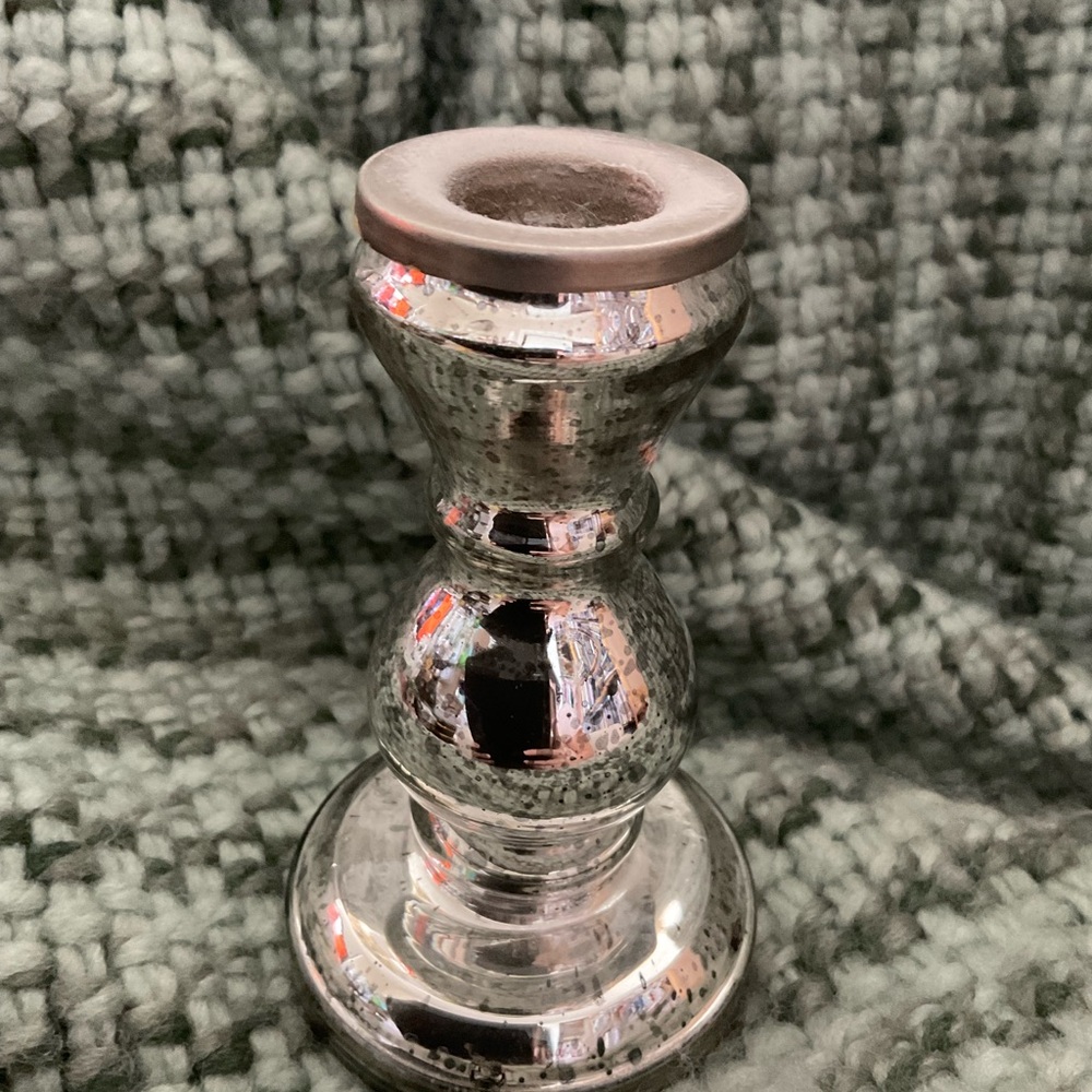 Elegant Mercury Glass Candle Holder